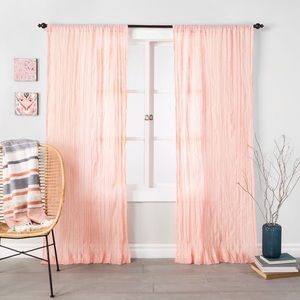 pink sheer ruched curtain